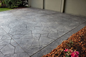 Stamped Concrete Overlay Driveway